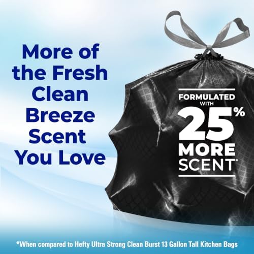 Hefty Ultra Strong Signature Scents 13G Trash Bags, Fresh Clean, 80ct - Image 2