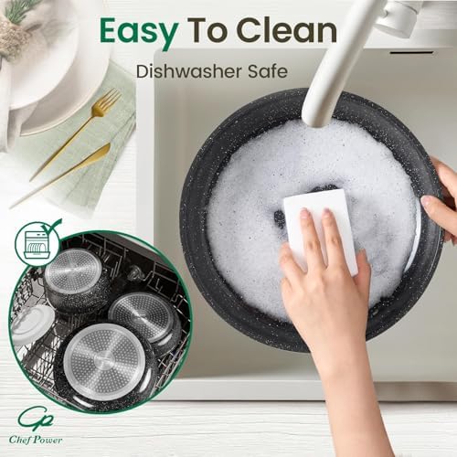 Chef Power Ceramic Cookware Set, 19 PCS Detachable Non Stick Pots and Pans - Image 5
