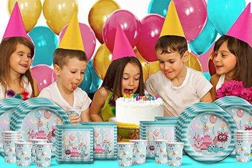 Mighty Monster Girl Birthday Party Supplies Set Plates Napkins Cups Tableware Kit for 16 - Image 7