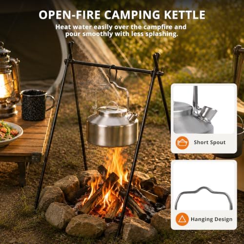 aiGear Upgraded Nonstick Camping Cookware with Pot Pan Kettle Cutlery - Image 5