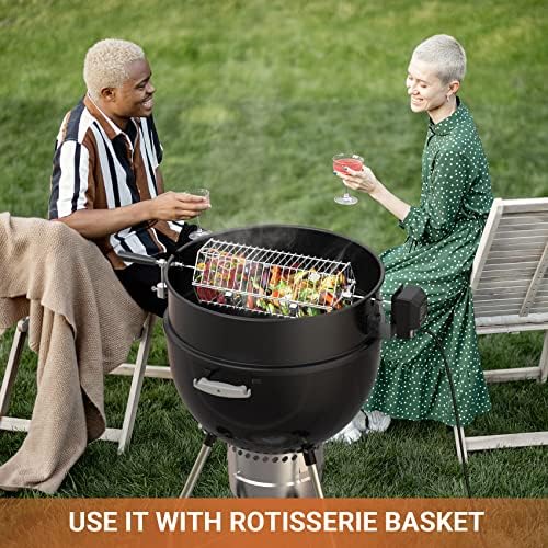 onlyfire Black Coated Steel Charcoal Kettle Rotisserie Ring Kit - Image 5