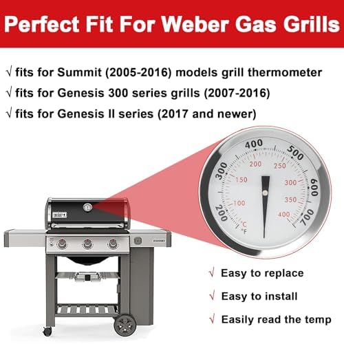 DELSbbq 67088 Grill Thermometer for Weber Genesis II/I 300 & Summit Series - Image 6
