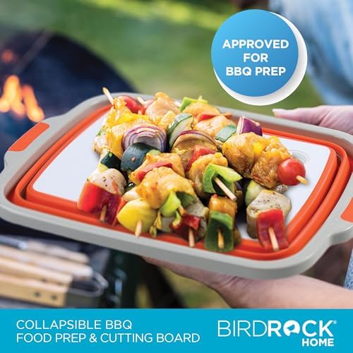 BIRDROCK HOME 11L Collapsible BBQ Prep Tub with Lid, Orange, 19”L x 14”W - Image 3
