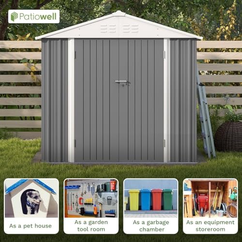 Patiowell 8x6 FT Outdoor Storage Shed, Garden Storage Shed - Image 5
