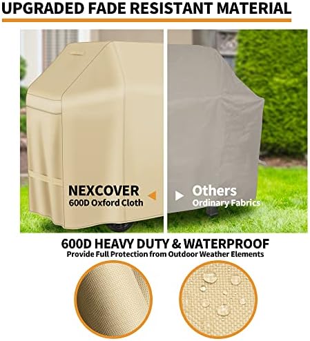 NEXCOVER Barbecue Gas Grill Cover - 55 Inch Waterproof BBQ Cover, Outdoor Heavy Duty Grill Cover, Fade & Weather Resistant Upgraded Material, Barbecue Cover for Weber, Brinkmann, Char Broil and More - Image 5