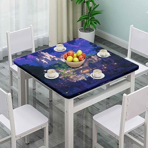 Card Table Tablecloths, Medieval Fantasy Pattern Printed on Polyester Square Table Cover, Perfect for Breakfasts Tea Gatherings, Fit for 54" x 54" Square Tables - Image 2