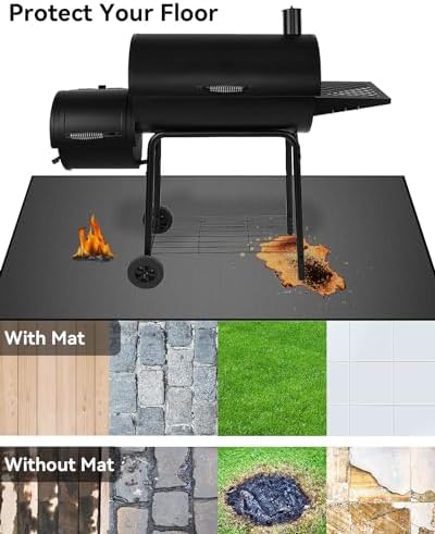 65 x 40 inch Heavy Duty Large Under Grill Mats for Outdoor Grill, Double-Sided Fireproof, Waterproof, Oil Proof Deck and Patio Protector, BBQ Mat Grill Floor Mats Fireplace Fire Pit Mat - Image 3