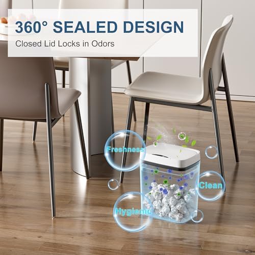 Vanpopubs 2 Pack 2.7 Gal Bathroom Trash Can with Lid, Automatic Trash Can Small Smart Garbage Can Touchless, Slim Motion Sensor Waterproof Plastic Trash Bins for Bedroom Office Kitchen Toilet, White - Image 6