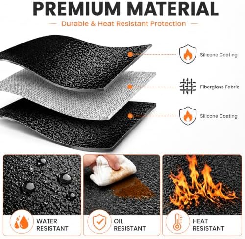 Under Grill Mat for Napoleon Prestige 500 2016-Present, Fireproof BBQ Mat for Deck Patio, Heat Resistant Protector Pad for Gas Charcoal Grill Outdoor Use - Image 3