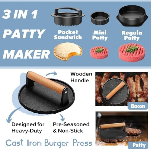 31PCS Griddle Accessories Kit for Blackstone, Flat Top Hibachi Grill Spatula Set with 2 Melting Domes, Burger Press, Patty Maker and Apron, Professional Teppanyaki Tools Gifts for Outdoor BBQ - Image 3