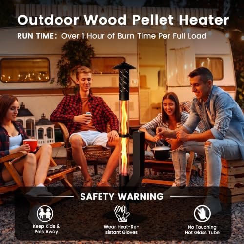 Patio Pellet Heater, 61.8" H Outdoor Wood Pellet Heater Smokeless Fire Pit - Image 6