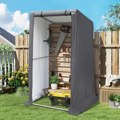 COVERONICS 3' x 3' Outdoor Portable Storage Shelter Shed, Grey by COVERONICS