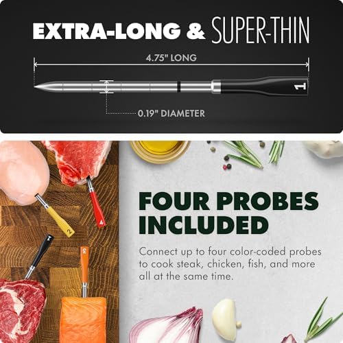 CHEF iQ Sense | Smart Wireless Meat Thermometer | 4 Ultra-Thin Probes | WiFi Unlimited Range | 1000°F Heat Safe | 5 Sensors | BBQ, Grill, Oven, Smoker, Air Fryer | Gen3 - Image 5