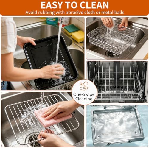 Air Fry Oven Replacement Parts for Ninja French Door Premier FO101,12.2 × 12.2" Air Fryer Sheet Pan Grill Plate Crisper Plate Rack Accessories Tray,Dishwasher Safe - Image 5