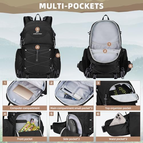 Maelstrom 40L Waterproof Hiking Backpack, Lightweight Travel Daypack - Image 4