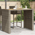 Garden Bar Table Grey, Solid Acacia Wood Top with Powder-Coated Steel Frame for Outdoor Patio Use, Rectangular Design for Casual Dining and Entertaining, Durable by Unknown