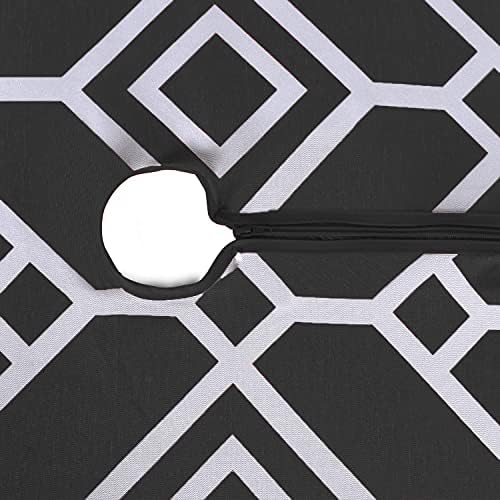 LUSHVIDA Moroccan Outdoor Tablecloth with Umbrella Hole, 60x120 Inch Black - Image 6