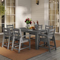 GREENVINES 7-piece Outdoor Dining Set, HDPE Table & 6 Armchairs, Gray by GreenVines