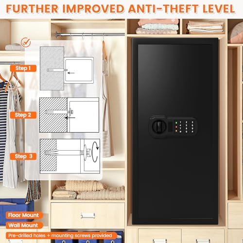 31.5"H Large Safe Box for Home & Office | 8.0 Cu Ft Heavy Carbon Steel Safe - Image 5