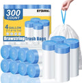BYSNOW 4 Gallon 300 Counts Small Drawstring Trash Bags, Clear Garbage Bags by BYSNOW
