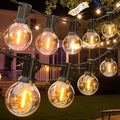 GLUROO 120FT Outdoor String Lights, G40 LED Patio Lights with 64pcs Bulbs, Waterproof Shatterproof Dimmable Globe Hanging Outdoor Cafe Bistro Porch Outside Light, 2Packs * 60ft by ChristmasLights-GLUROO