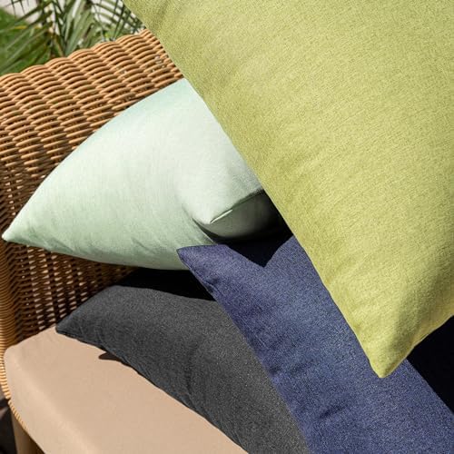 MIULEE Decorative Outdoor Pillow Covers Euro Waterproof 24x24 Navy - Image 5