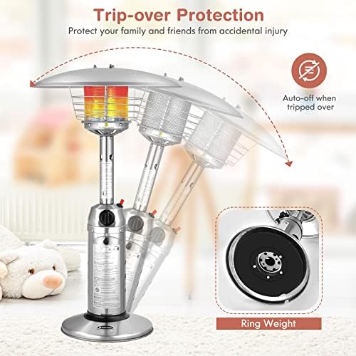 Giantex Outdoor Propane Patio Heater, 11,000 BTU Portable Tabletop Heater - Image 3