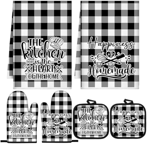 Sratte 6 Pcs Kitchen Decor Accessories Set, Kitchen, Black White by Sratte
