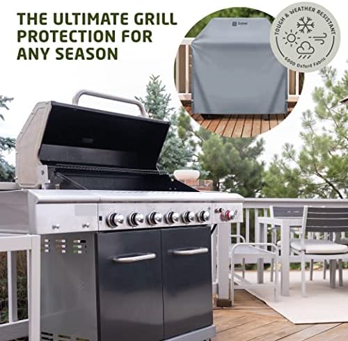 Zober 58 Inch BBQ Grill Cover for Outdoor Grill, Waterproof, Gray - Image 2