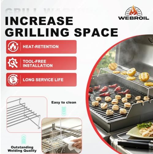 65054 62749 Warming Rack for Weber Genesis 300 Series (2007-2016) Gas Grill - Image 5