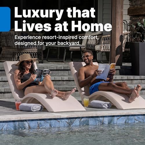 Step2 Vero Pool Lounger, in-Pool Chaise Lounge Chair for Tanning Ledges up to 12 in, Outdoor Patio Chair, Weighted, Earthy Tan w/Speck - Image 3