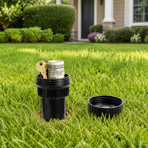 Sprinkler Head Key Hider, Realistic Sprinkler Hide a Key Holder Outside Waterproof & Discreet Outdoor Secret Storage Container for Hidden Spare Keys Cashes & Small Items for Garden Emergency Backup - Image 5