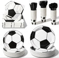 400 Pcs Disposable Soccer Party Tableware Set for 50 Guests by COSINIA