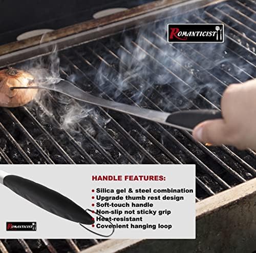 ROMANTICIST 4pcs Heavy Duty Grill Accessories for Top Chef - Professional Grill Tool Set & Basic BBQ Tools for Backyard Restaurant Outdoor Kitchen - Deluxe Grill Gift for Dad on Father’s Day Christmas - Image 4