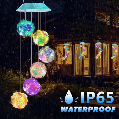 Solar Wind Chimes Outdoor,Color Changing Colorful Ball Gift for Mom Grandma - Image 4