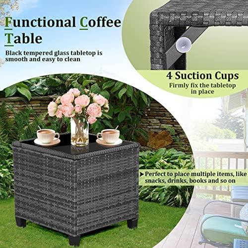 RELAX4LIFE Wicker Patio Furniture Sets - 3 Pieces Patio Rattan Sofa Set - Image 5