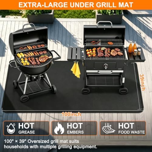 100×39 inch Extra-Large Under Grill Mats for Outdoor Grill - Image 3