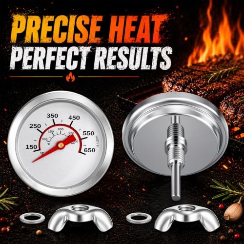 Frienda 3 Pack Charcoal Grill Thermometer Gauge for BBQ Smoker,Simple - Image 4