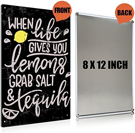 BEASTZHENG Funny Kitchen Lemon Tin Signs When Life Gives You Lemons Sign - Image 2