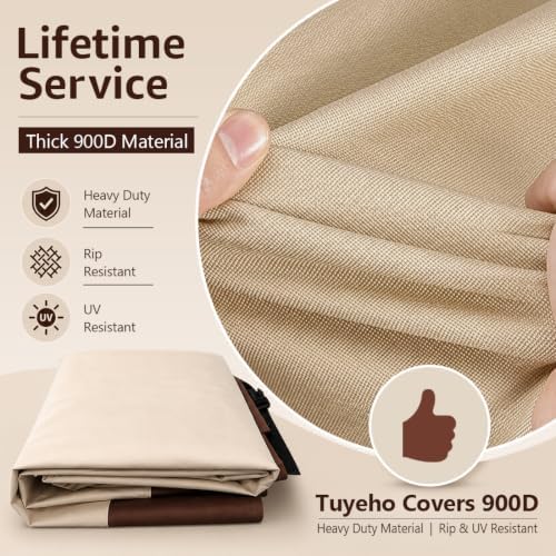 Tuyeho 58"x24"x46" Heavy Duty 900D Grill Cover, Waterproof & Weatherproof - Image 2