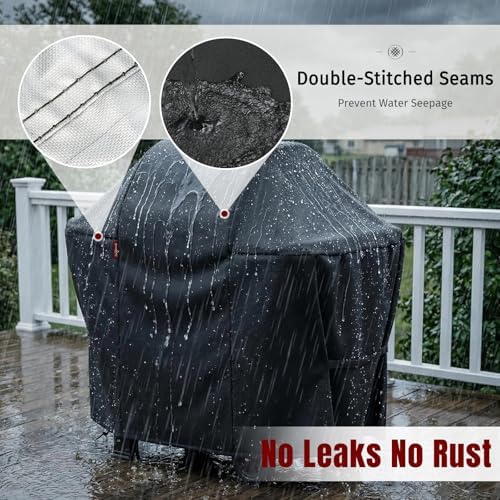 SHINESTAR 49-52in Grill Cover,Windproof with Magic Tape & Drawstring Bottom - Image 4