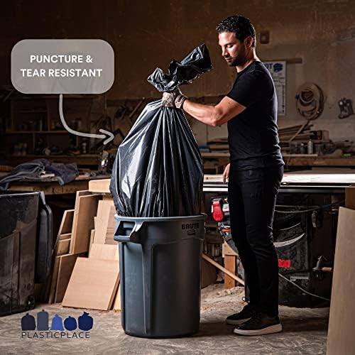 Plasticplace 40-45 Gallon Black Trash Bags ,1.7 Mil, 40"x47", 100 Count - Image 2