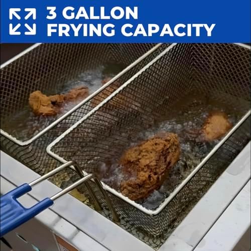 Deep Fryer and Flat Top Griddle Cart | 20" Stainless Steel Griddle | 3 Gallon Single Tank Deep Fryer | Outdoor Propane | Portable 4 Wheels | Thermometer + Cover Included | Commercial & Home - Image 5