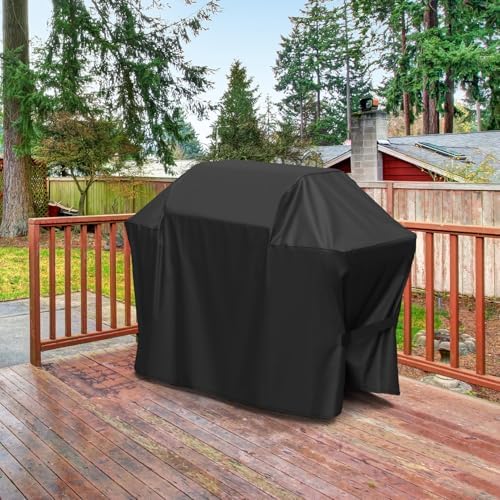 SHINESTAR 58 Inch Grill Cover for Weber Genesis II 300 Series, Heavy Duty Oxford Fabric BBQ Cover Waterproof UV Protection, Windproof with Adjustable Magic Tape Straps - Image 3