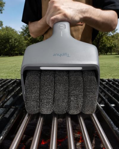 Typhur Electric Grill Brush Replacement Heads, 2-Pack Bristle-Free BBQ Grill Cleaner Brush Heads, Stainless Steel Mesh Steam Cleaning Pads, Dishwasher-Safe, Cleans Between Grates - Image 3