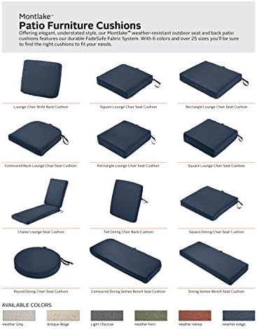 Classic Accessories Montlake Water-Resistant 19 x 20 x 4 Inch Outdoor Back Cushion Slip Cover, Patio Furniture Cushion Cover, Heather Indigo Blue, Patio Furniture Cushion Covers - Image 6