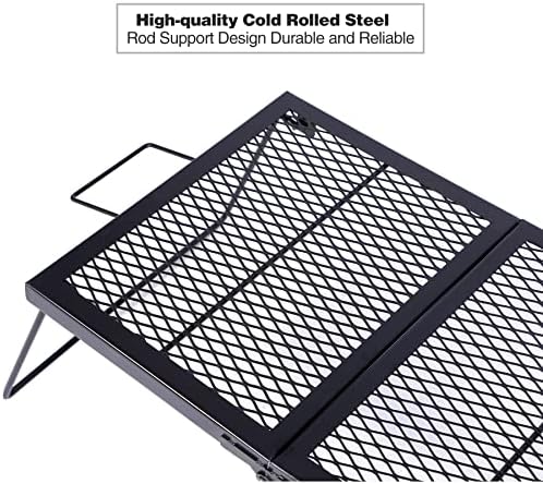REDCAMP Folding Campfire Grill Heavy Duty Steel Grate, Portable Over Fire Camp Grill for Outdoor Open Flame Cooking Large - Image 3
