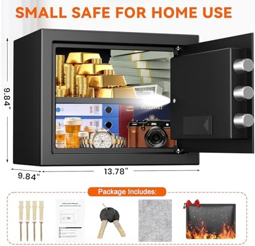 1.2 Cu Ft Small Safe Box for Home with Digital Keypad and Key Lock - Image 5