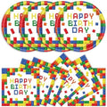 40Pcs Building Block Plates and Napkins Party Supplies, Disposable Colorful Building Block Birthday Party Plates Napkins Tableware Set for Boys Birthday Party Decorations Serve 20 (Building Block) by Unknown