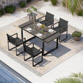 Full Grounded Outdoor Dining Set, Aluminum Patio Table and Chairs by Oasbira